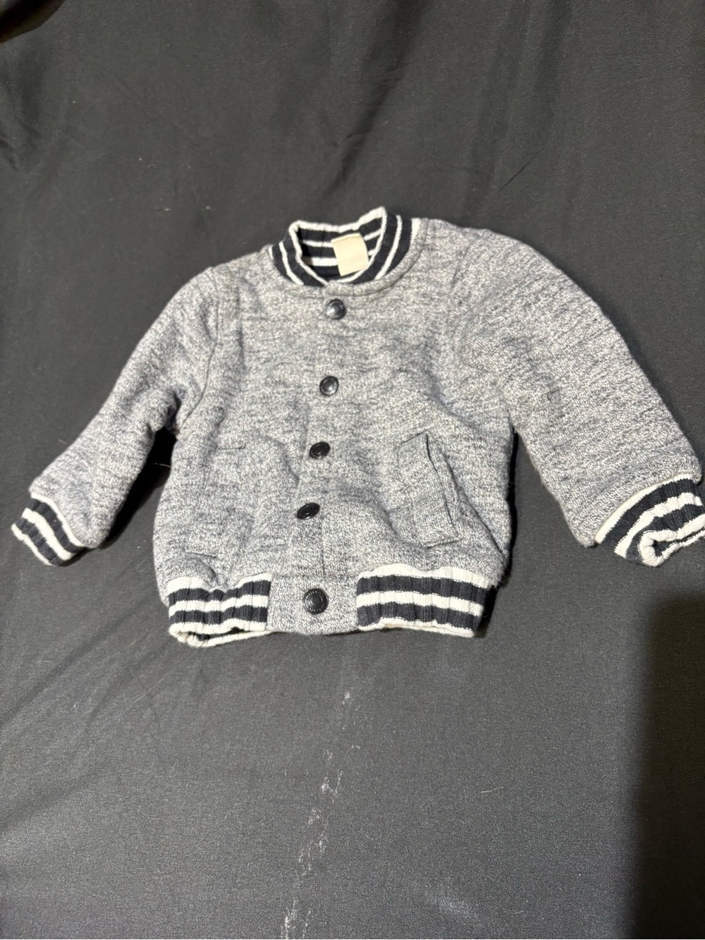 Tucker & Tate gray baseball jacket 6M